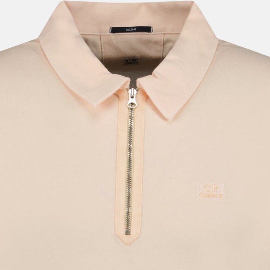 CP Company Tacting Piquet Zip Polo Shirt Pink - northern threads