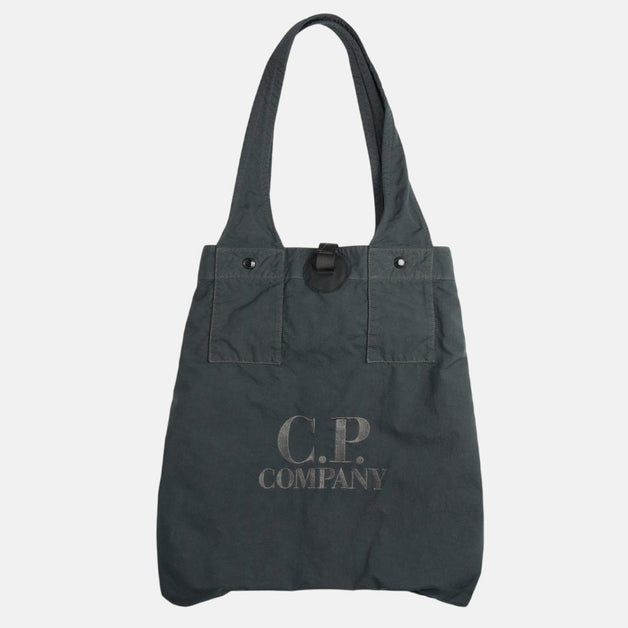 NWOT NEW C.P.‎ Company Drawstring Bag Gray Leather Logo Accent Authentic Quality C.P. Company] Plain Paper Touch Shoulder Bag in London Fog  main image 3