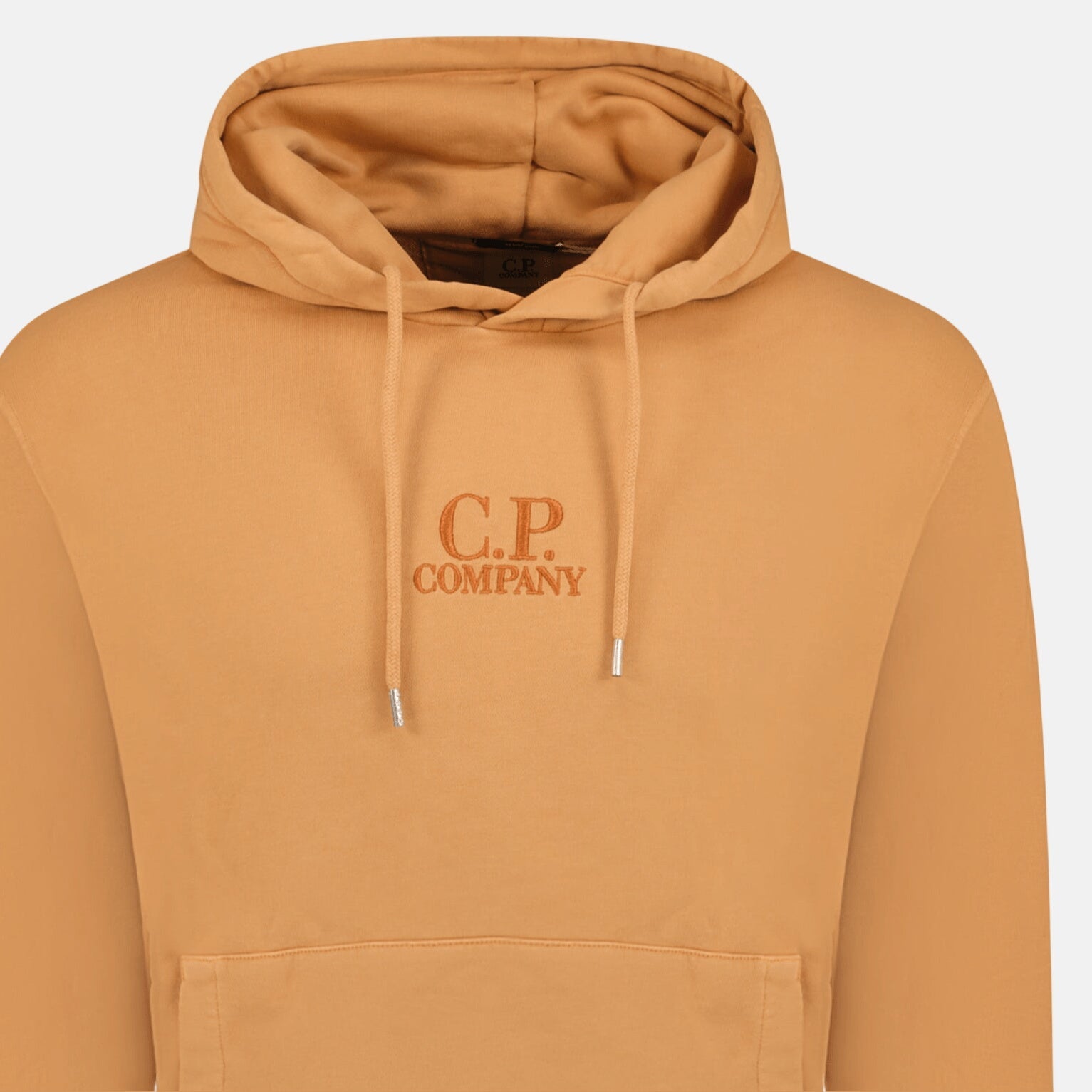 CP Company Writing Logo Hooded Sweatshirt Apricot - northern threads