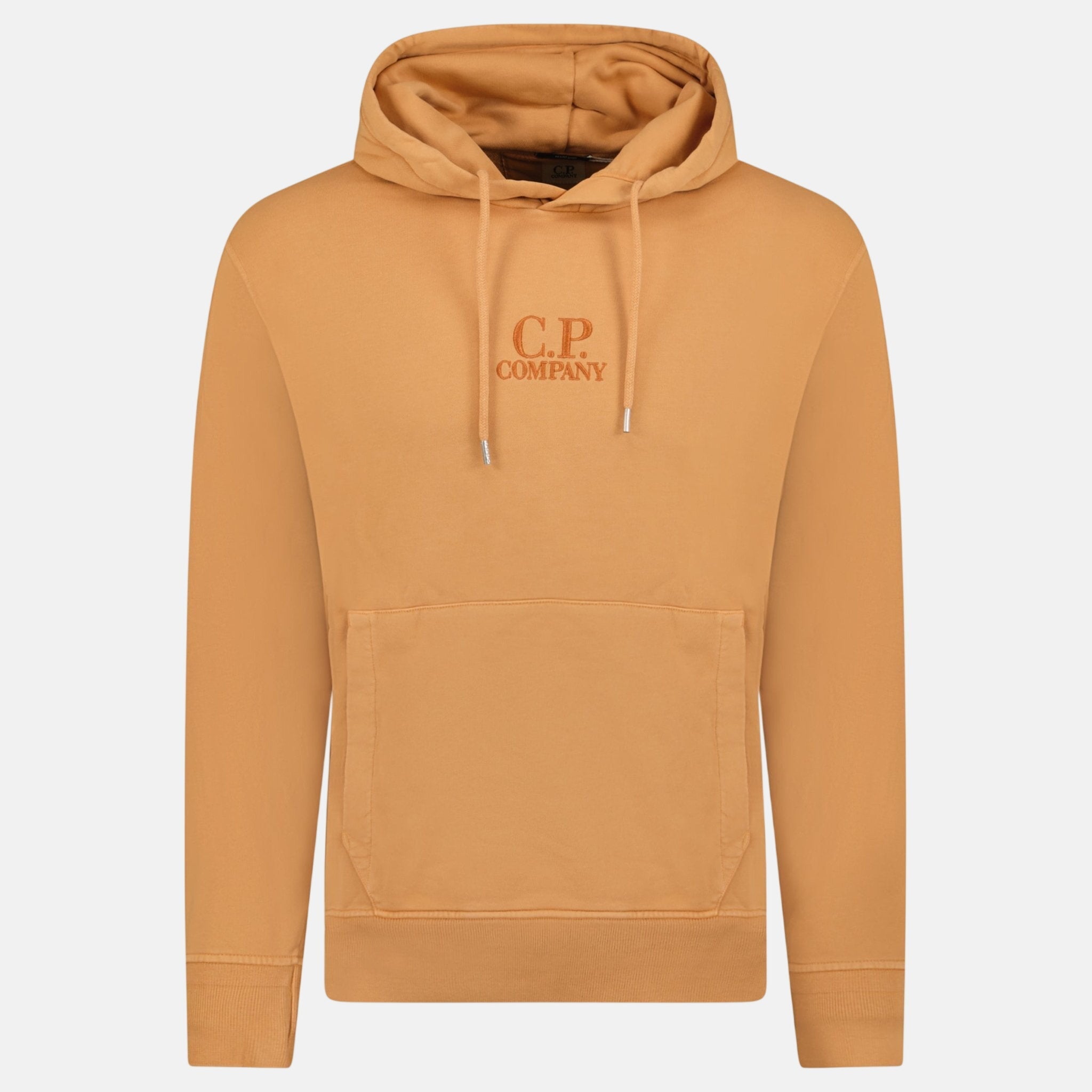 CP Company Writing Logo Hooded Sweatshirt Apricot - C91 - northern threads uk