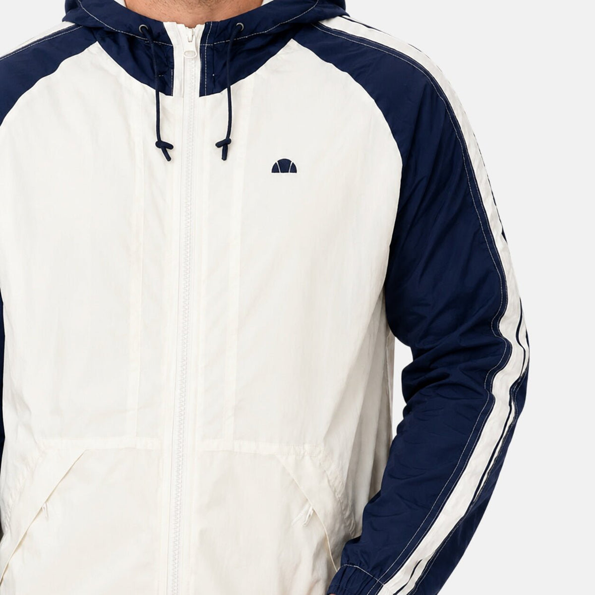 Ellesse Casillo Woven Shell Jacket Ecru/Navy | Northern Threads Designer Menswear