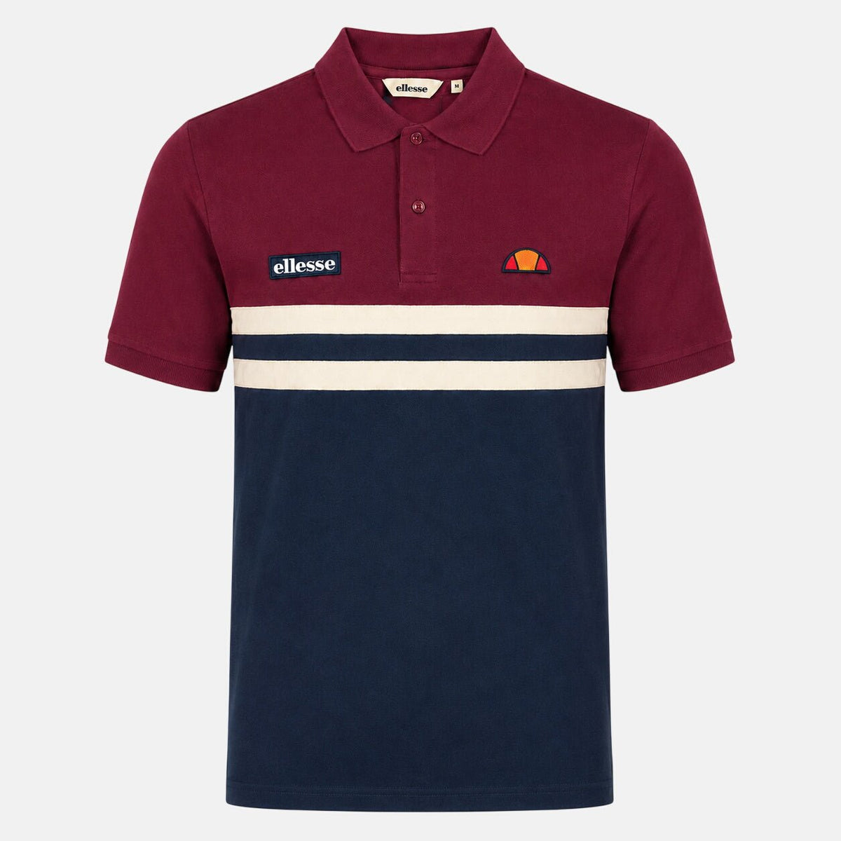 Ellesse Muccia Polo Shirt Burgundy/Navy | Northern Threads Designer Menswear