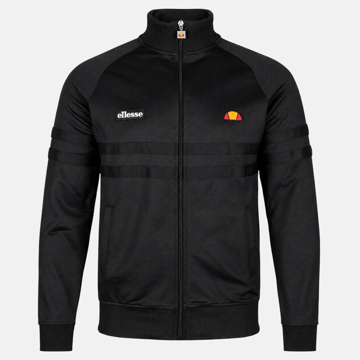 Ellesse Rimini Track Top Jacket Black Mono | Northern Threads Designer Menswear