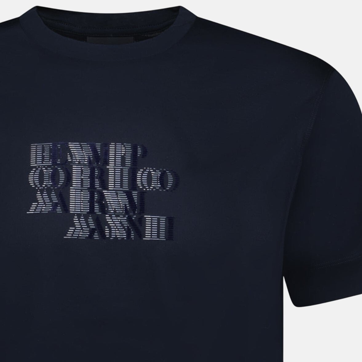 Emporio Armani Velvet Writing Logo Mercerised T-Shirt Navy - B11 - northern threads uk