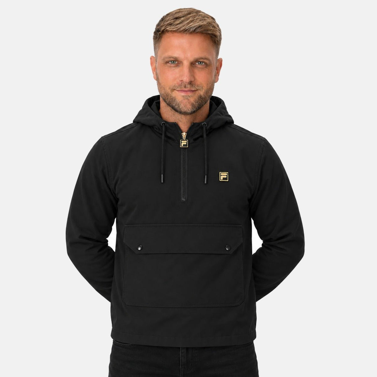 Fila Duran Over the Head Anorak Jacket Black | Northern Threads Designer Menswear