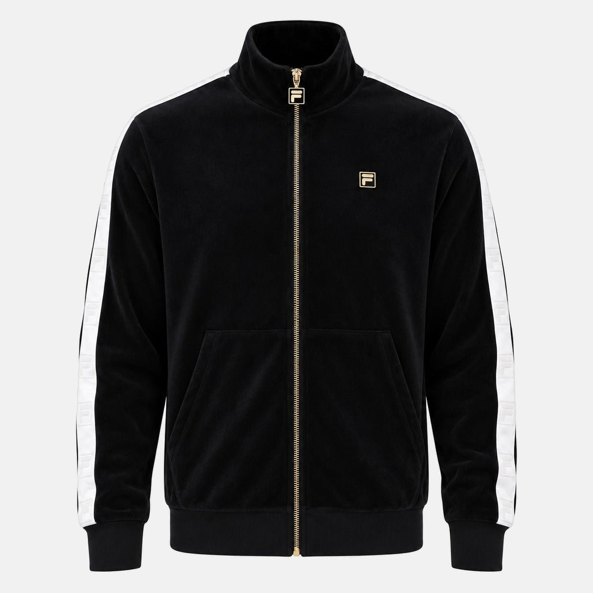 Fila Gold Bosco Velour Track Top Jacket Black | Northern Threads Designer Menswear