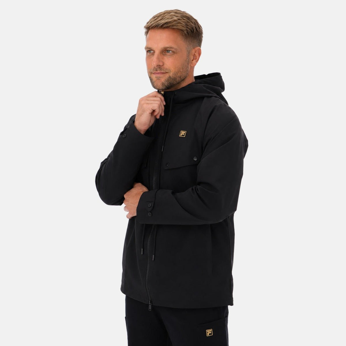 Fila Gold Fabroni Hooded Parka Black | Northern Threads Designer Menswear