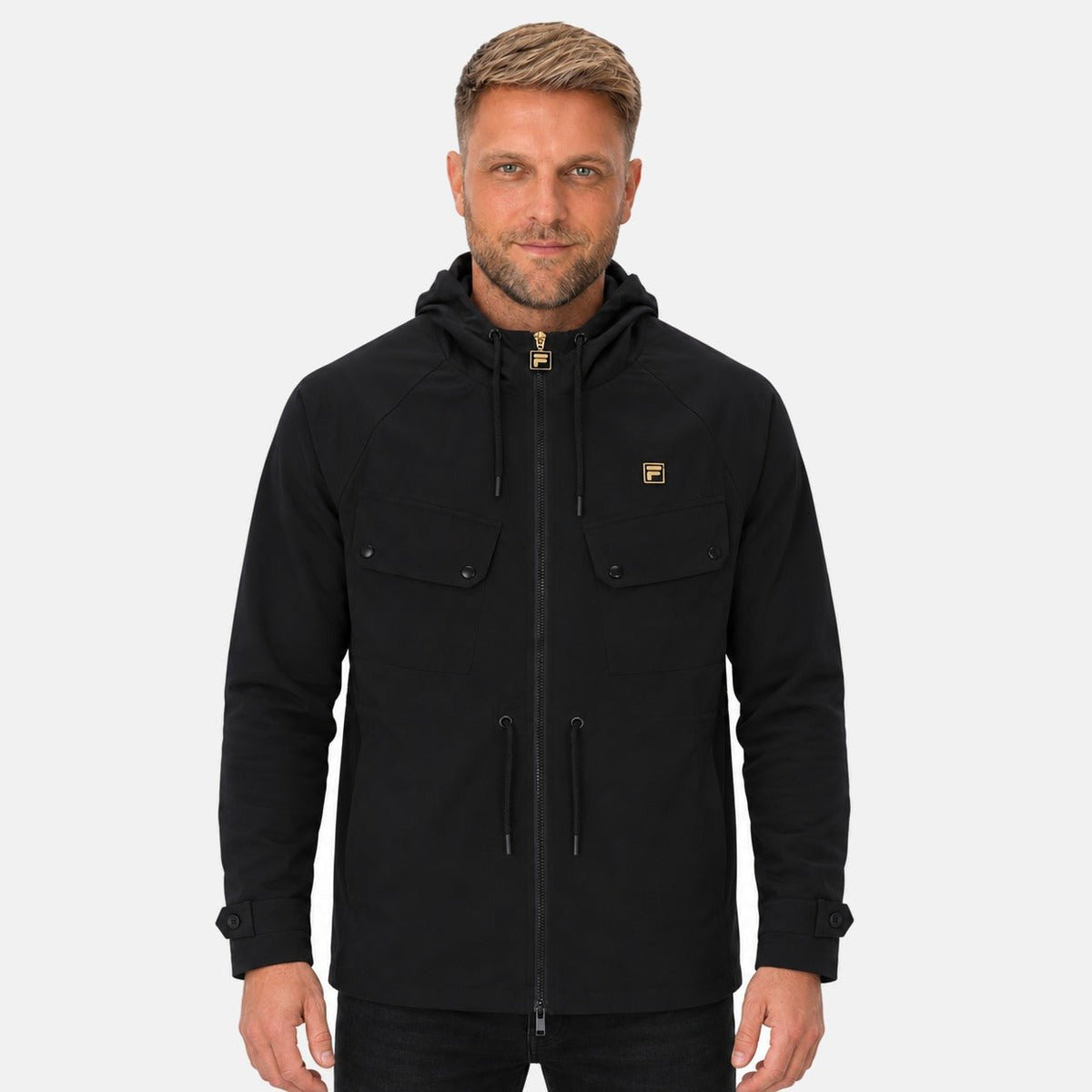 Fila Gold Fabroni Hooded Parka Black | Northern Threads Designer Menswear