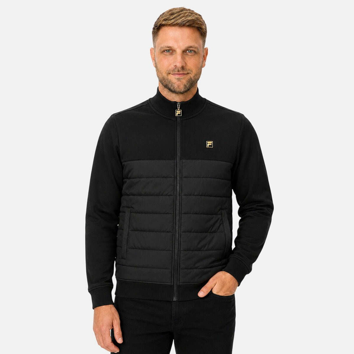 Fila Gold Oroza Padded Layer Jacket Black | Northern Threads Designer Menswear