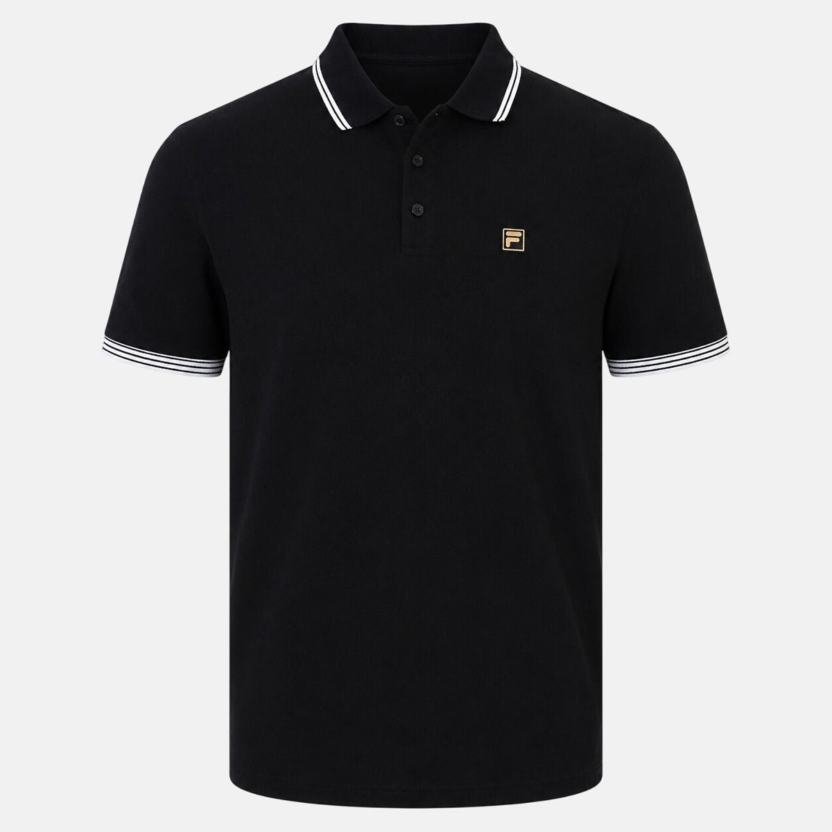 Fila Gold Soren Tipped Polo Shirt Black | Northern Threads Designer Menswear