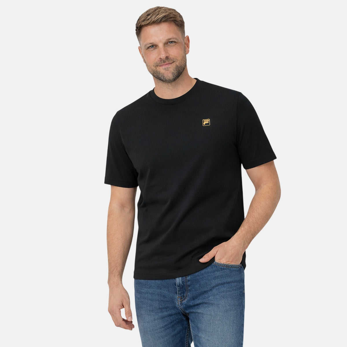 Fila Gold Yaxley 4 Premium T-Shirt Black | Northern Threads Designer Menswear