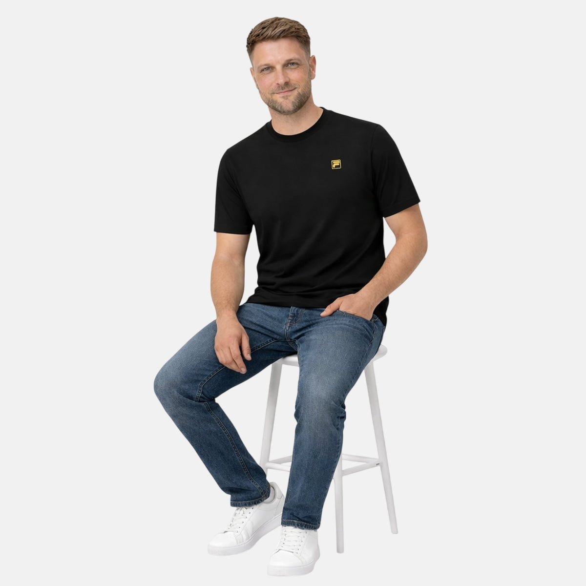 Fila Gold Yaxley 4 Premium T-Shirt Black | Northern Threads Designer Menswear