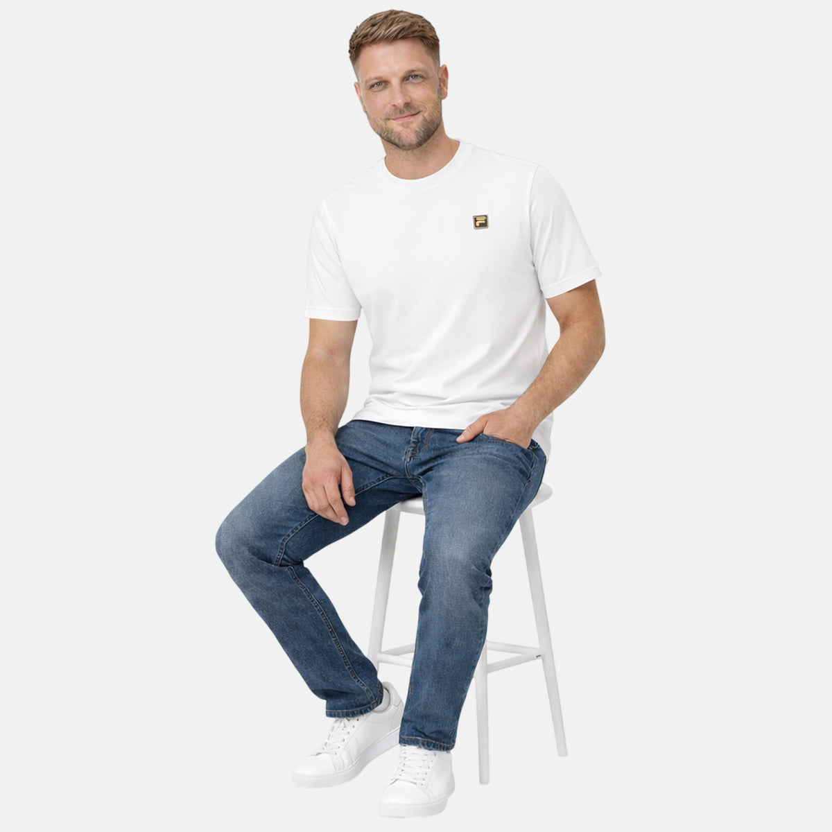 Fila Gold Yaxley 4 Premium T-Shirt Coconut Milk | Northern Threads Designer Menswear