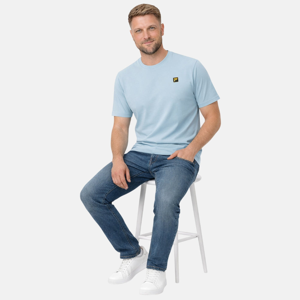 Fila Gold Yaxley 4 Premium T-Shirt Sterling Blue | Northern Threads Designer Menswear