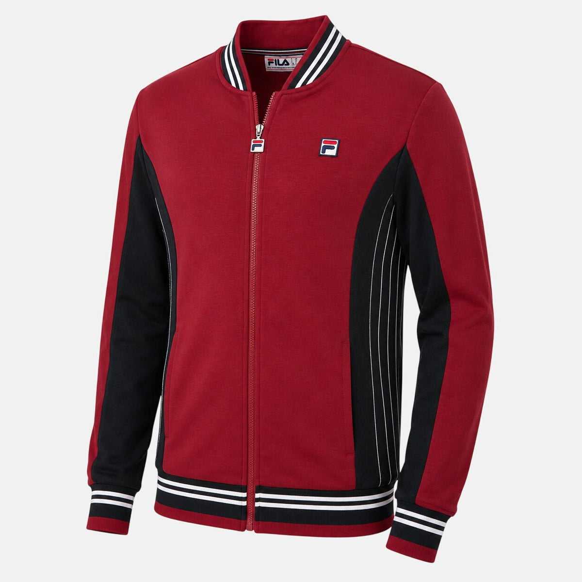 Fila Settanta Baseball Track Top Jacket Sun Dried Tomato/Black/White | Northern Threads Designer Menswear