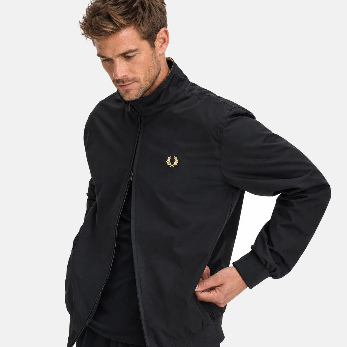 Fred Perry Brentham Jacket Black | Northern Threads Designer Menswear