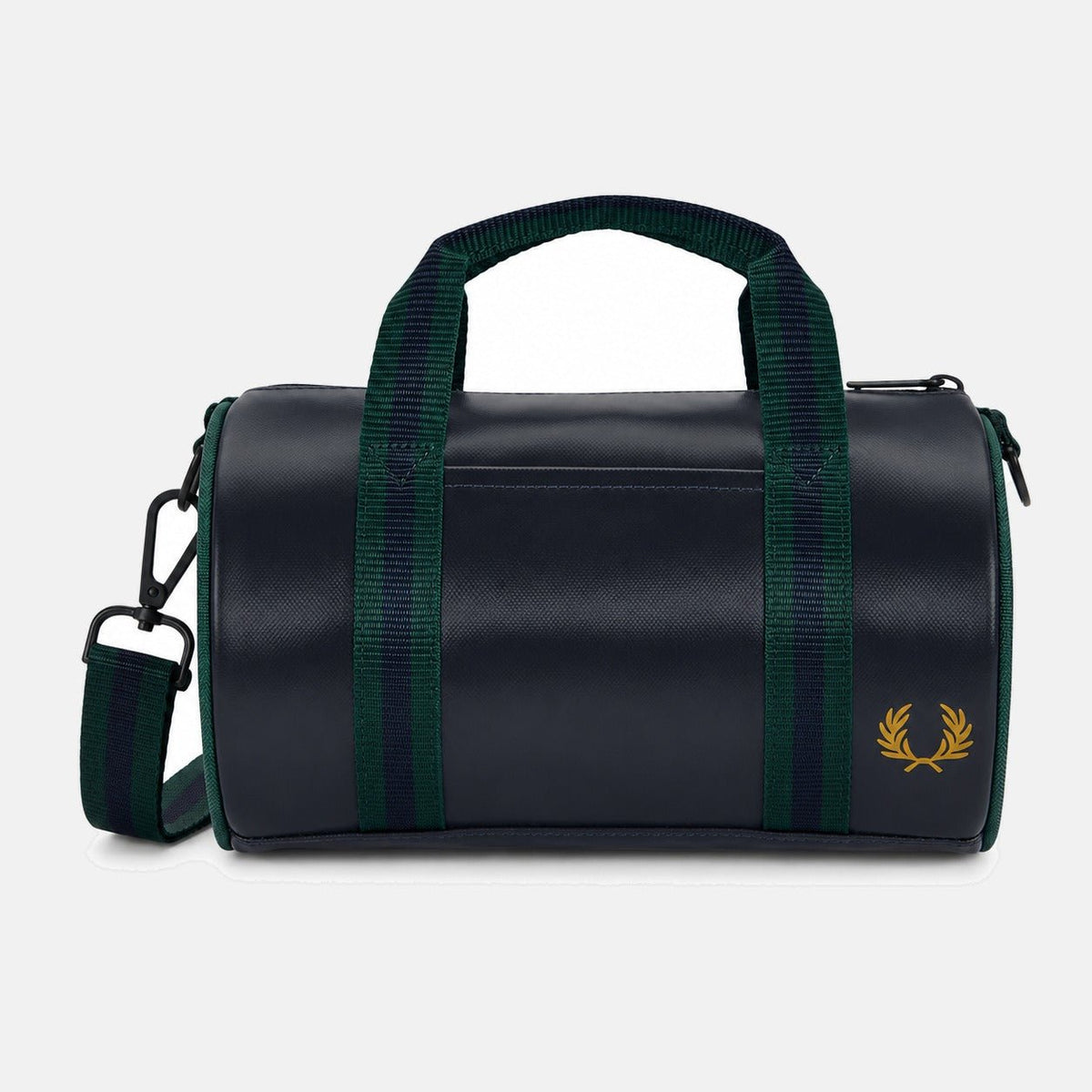 Fred Perry Classic Mini Barrel Bag Navy/Grassroots | Northern Threads Designer Menswear