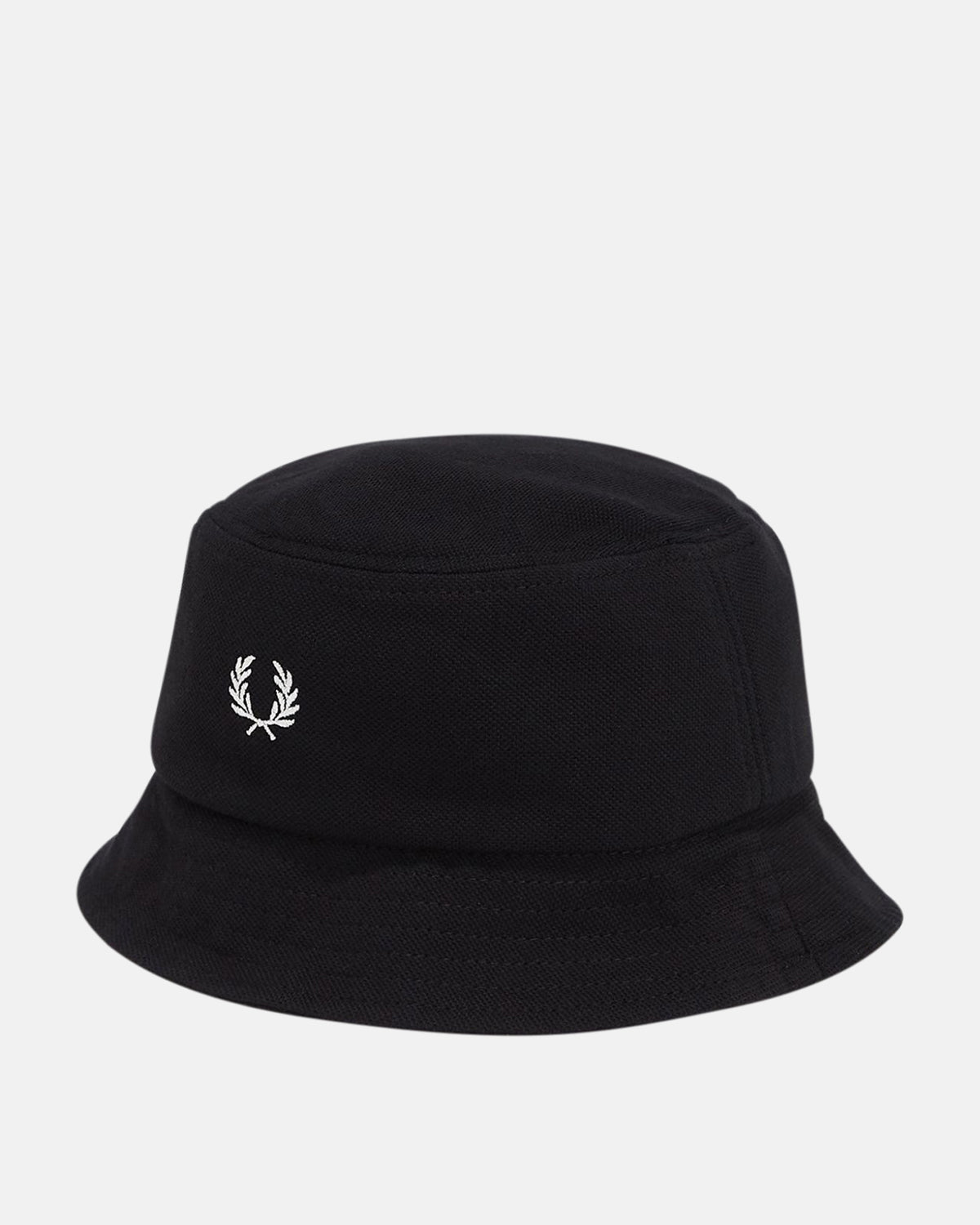 FRED PERRY CLASSIC PIQUE BUCKET HAT BLACK - FRED-PERRY-HW6730-843-M - northern threads uk