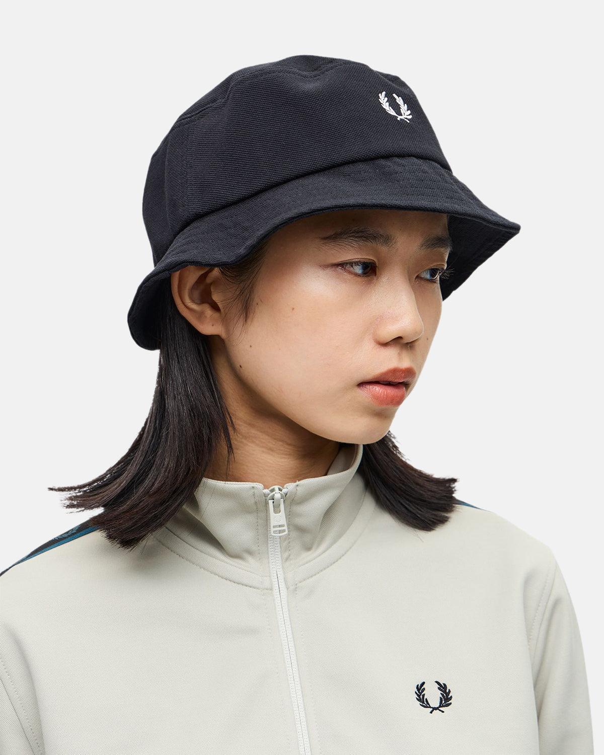 FRED PERRY CLASSIC PIQUE BUCKET HAT BLACK - northern threads