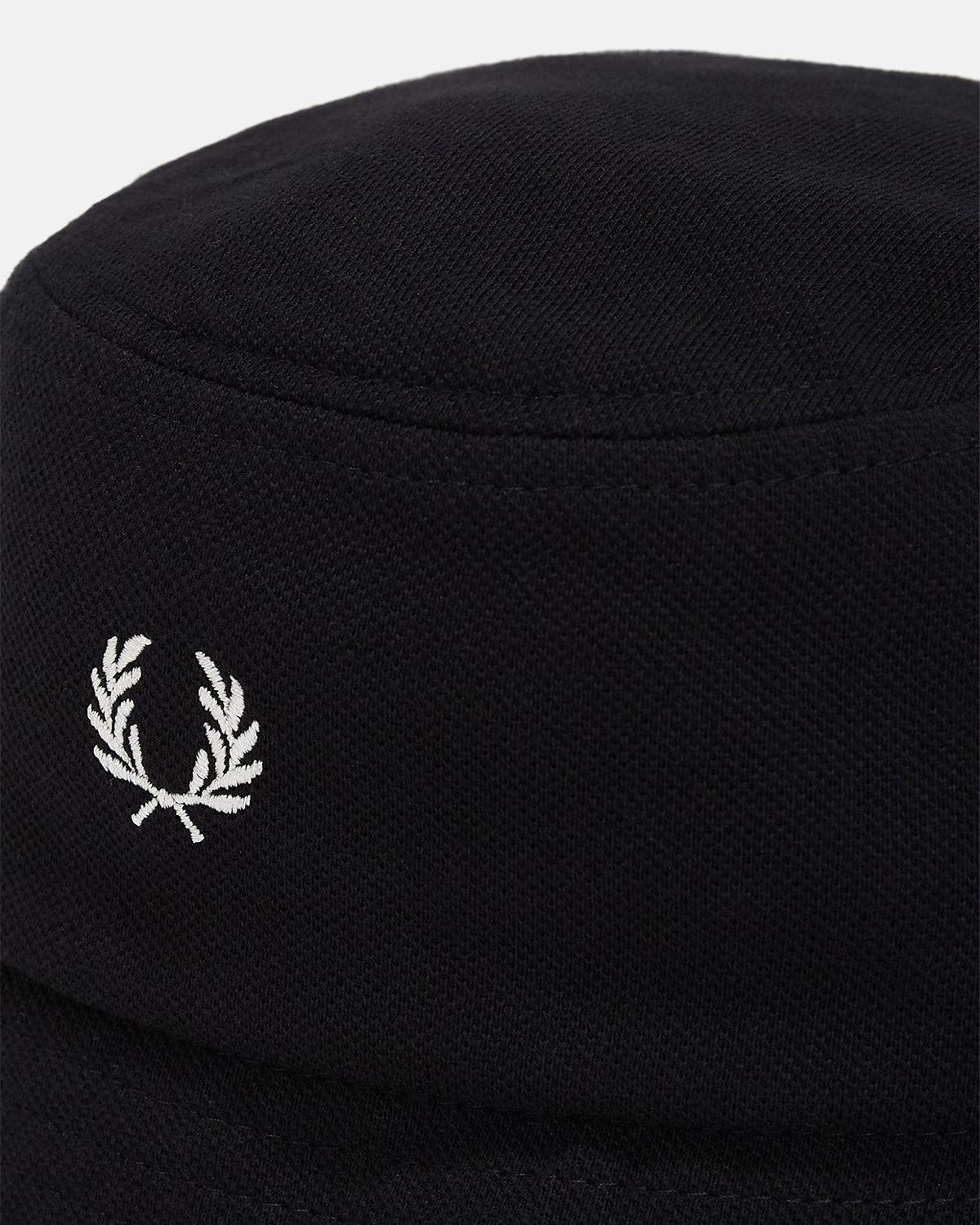 FRED PERRY CLASSIC PIQUE BUCKET HAT BLACK - northern threads
