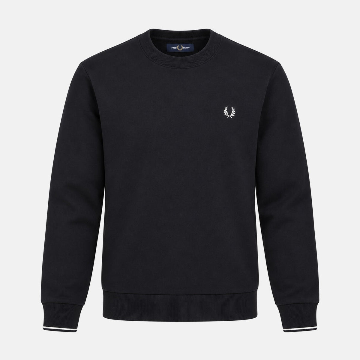 Fred Perry Crew Neck Sweatshirt Black | Northern Threads Designer Menswear