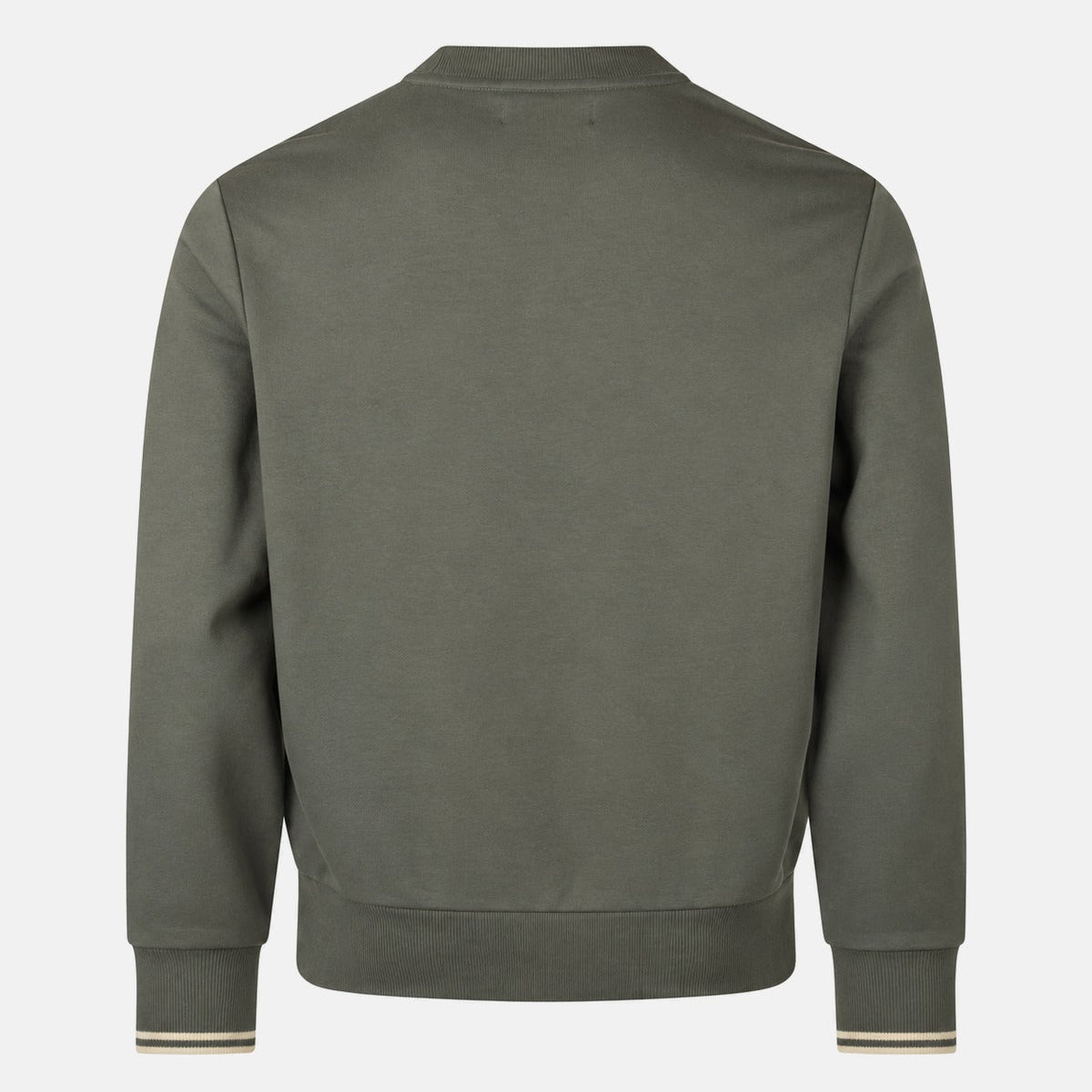 Fred Perry Crew Neck Sweatshirt Field Green/Oatmeal | Northern Threads Designer Menswear
