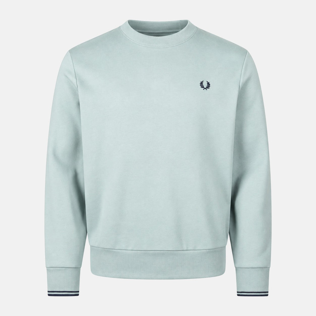 Fred Perry Crew Neck Sweatshirt Silver Blue/Dark Airforce | Northern Threads Designer Menswear