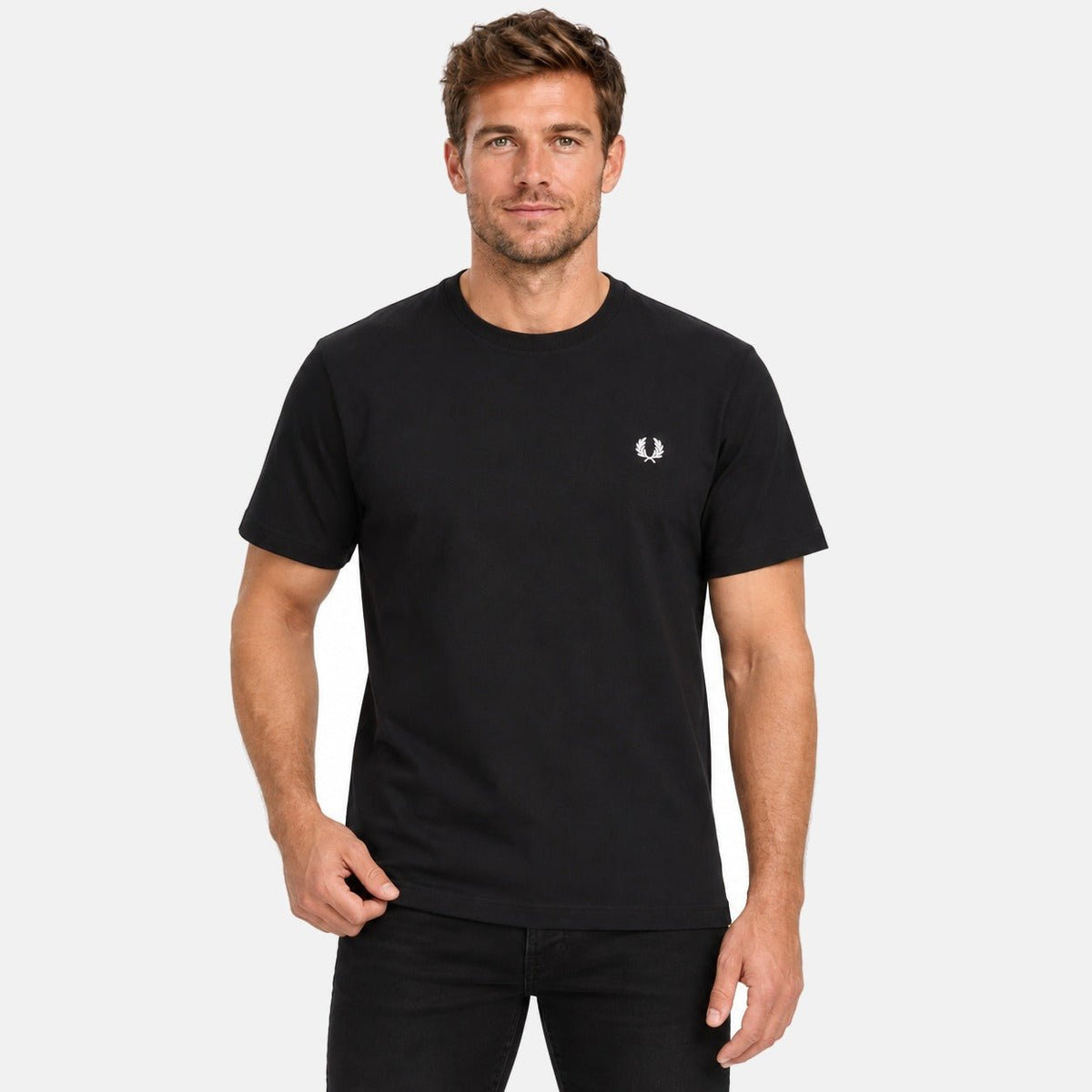 Fred Perry Crew Neck T-Shirt Black | Northern Threads Designer Menswear