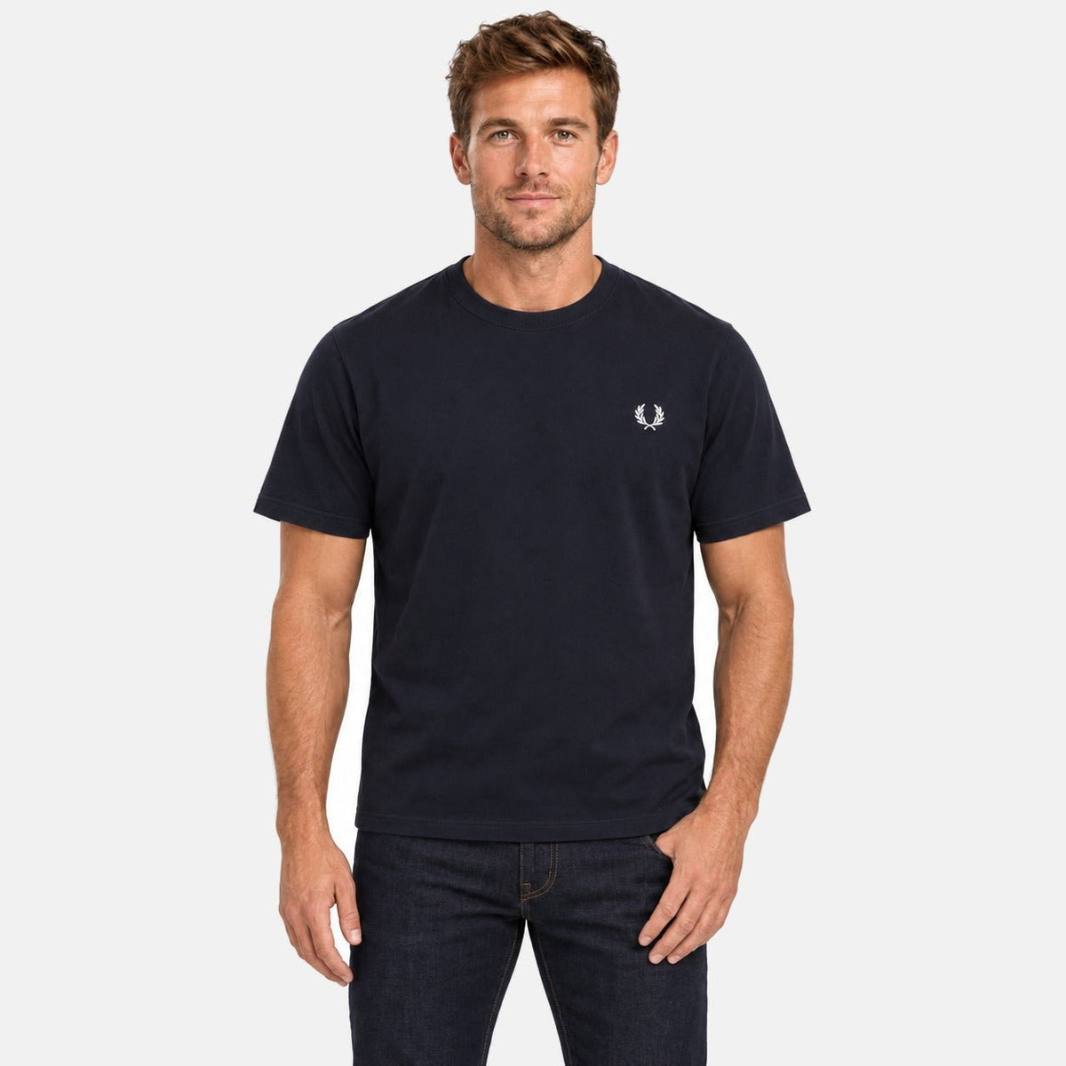 Fred Perry Crew Neck T-Shirt Navy | Northern Threads Designer Menswear
