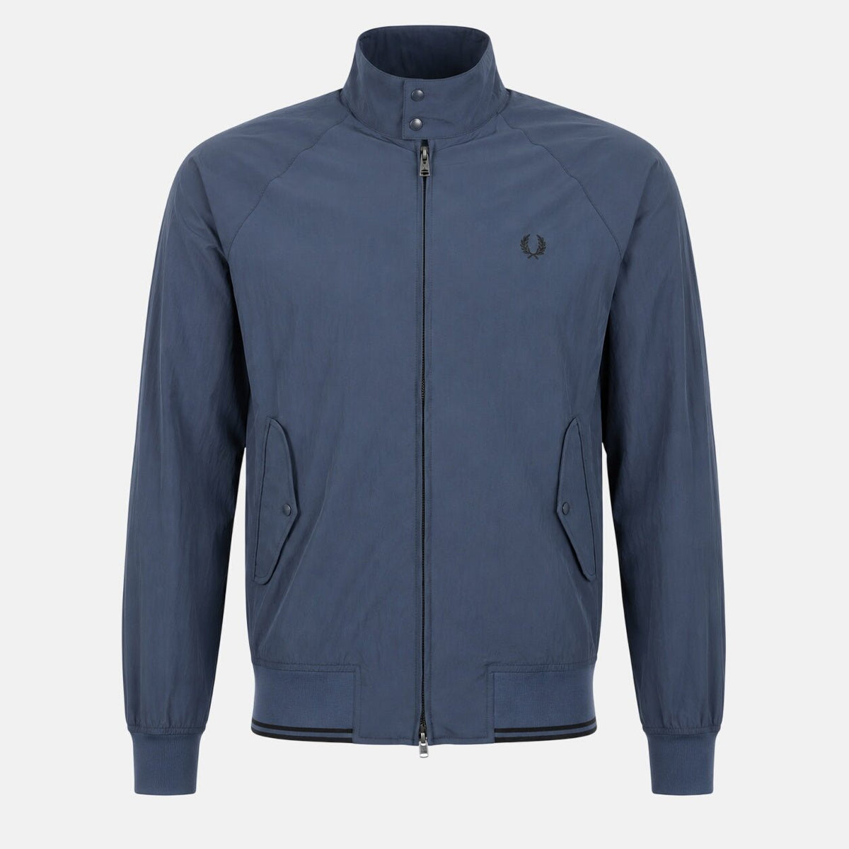 Fred Perry Crinkle Harrington Jacket Dark Airforce | Northern Threads Designer Menswear