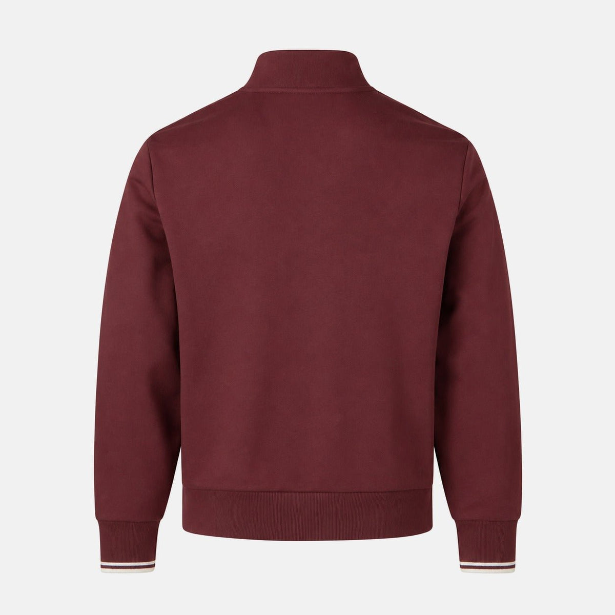 Fred Perry Half Zip Sweatshirt Oxblood/Ecru | Northern Threads Designer Menswear