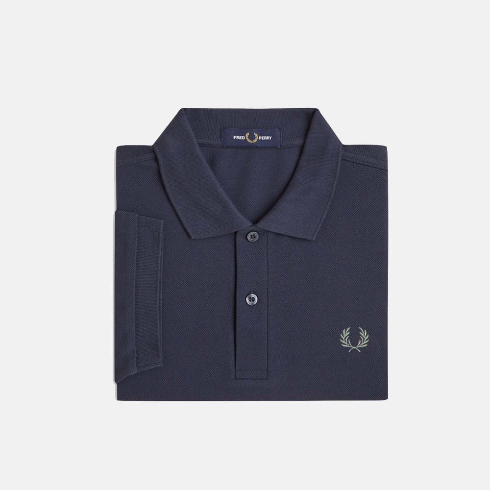 Fred Perry Plain Polo Shirt Dark Airforce/Seagrass | Northern Threads Designer Menswear