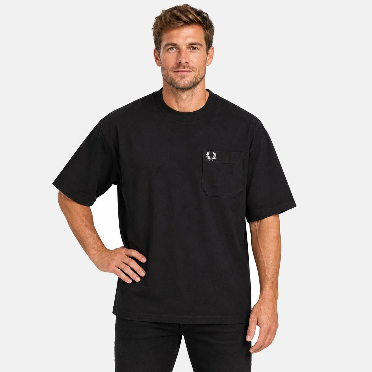 Fred Perry Relaxed Pocket T-Shirt Black | Northern Threads Designer Menswear