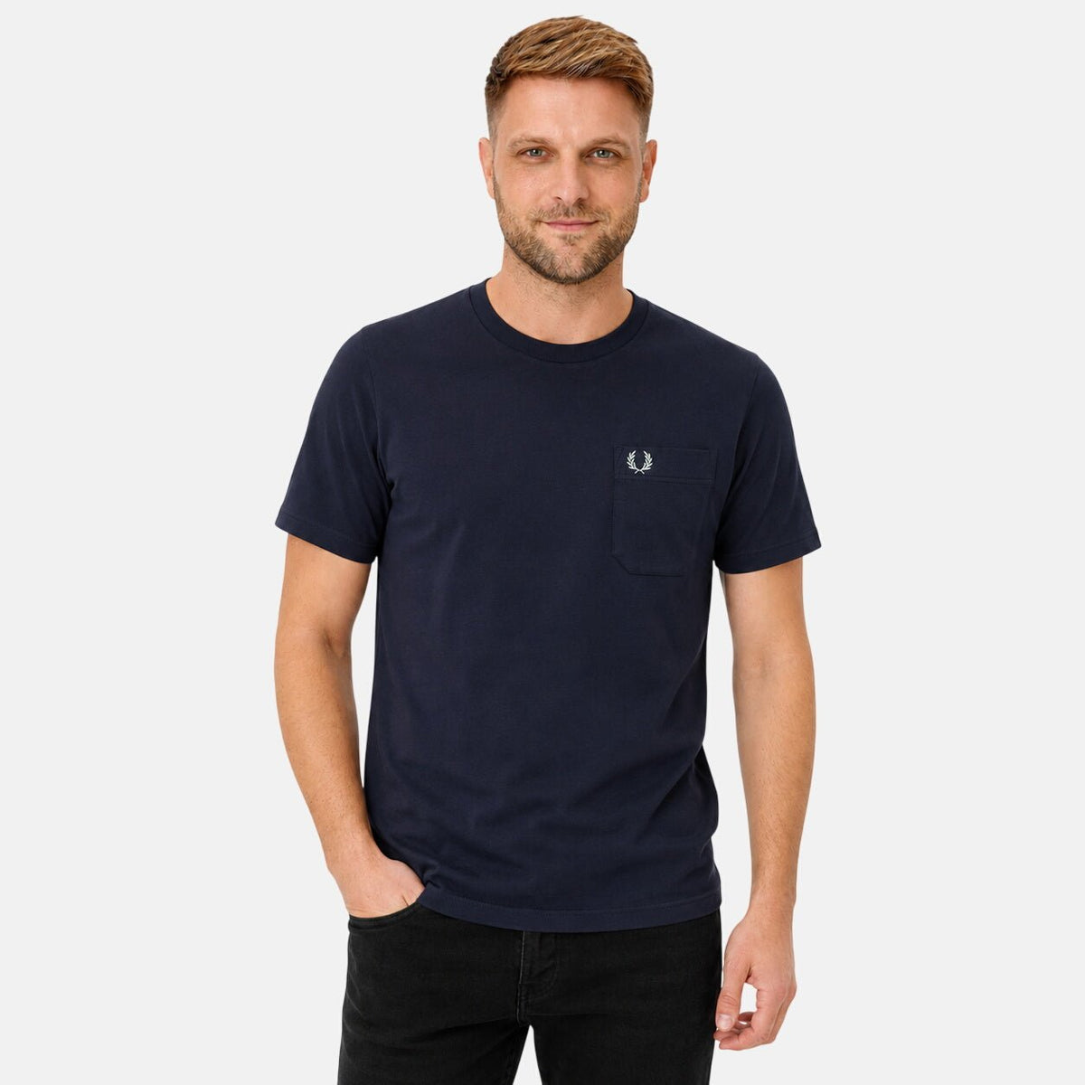 Fred Perry Relaxed Pocket T-Shirt Dark Airforce | Northern Threads Designer Menswear