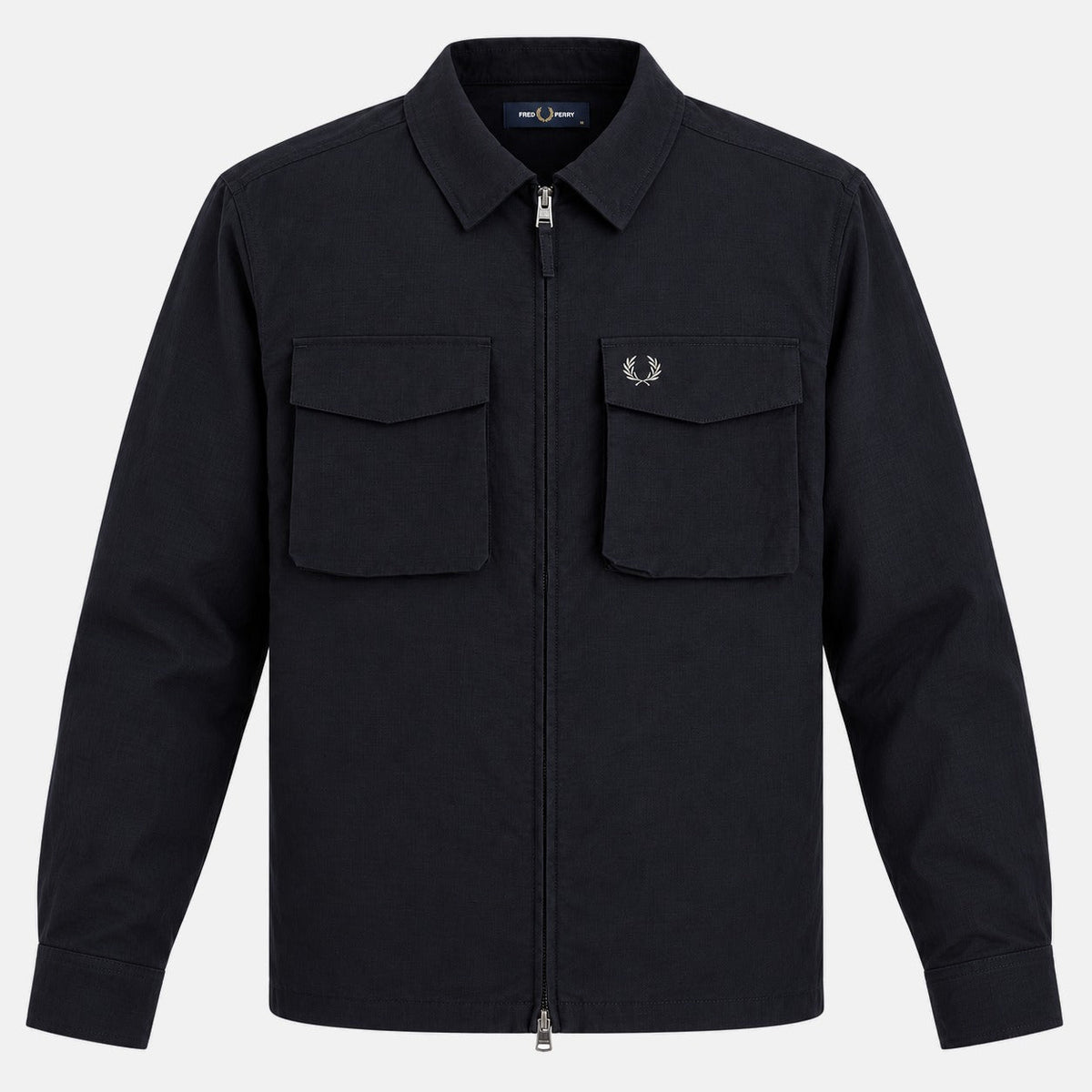 Fred Perry Ripstop Pocket Overshirt Black | Northern Threads Designer Menswear