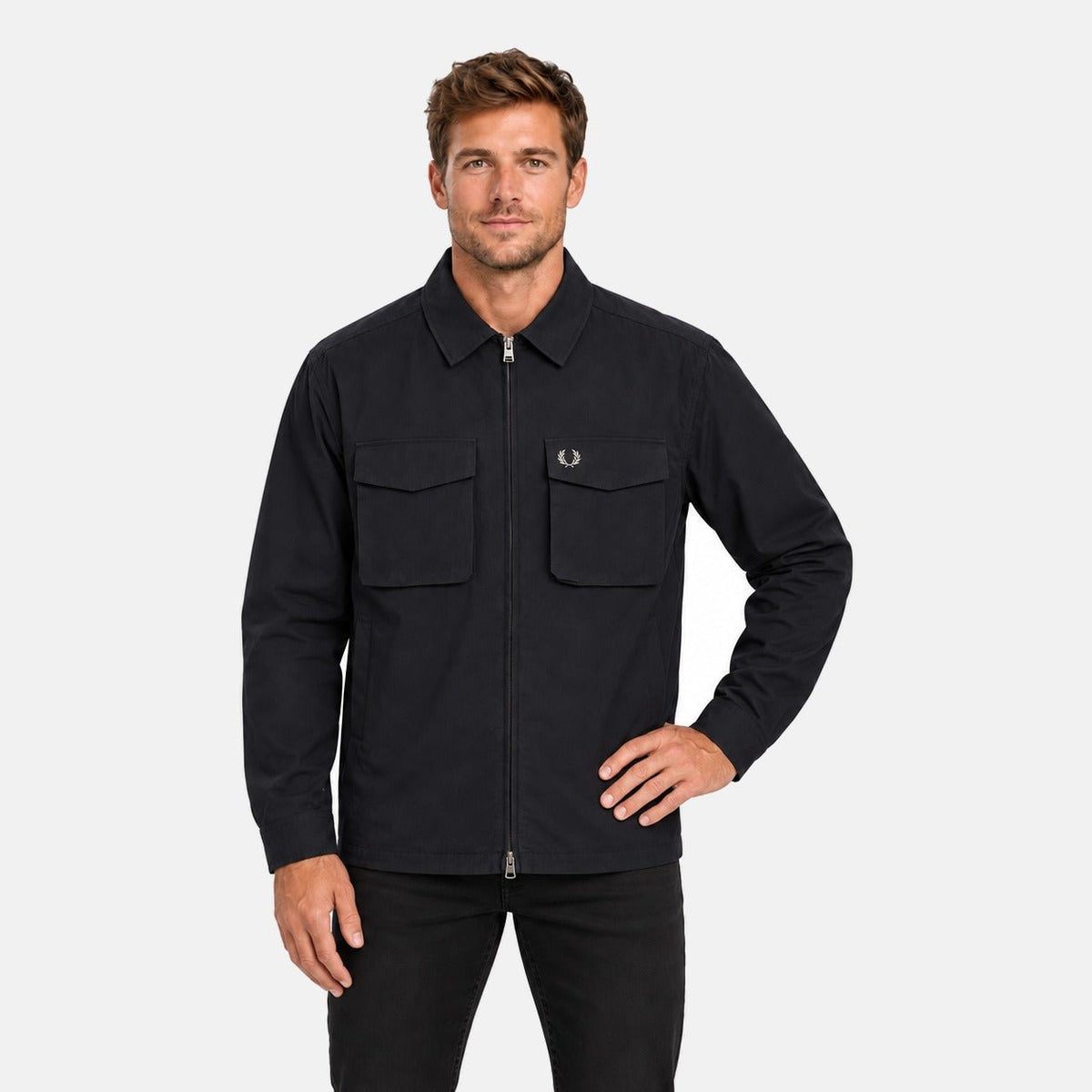Fred Perry Ripstop Pocket Overshirt Black | Northern Threads Designer Menswear