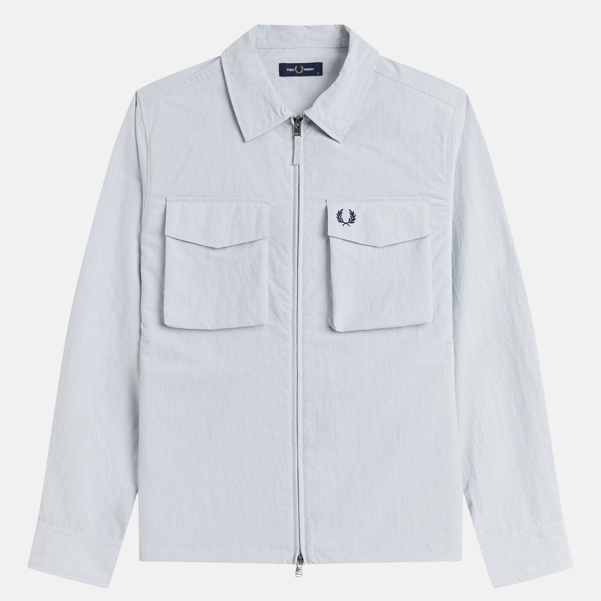 Fred Perry Ripstop Pocket Overshirt Dusky Blue | Northern Threads Designer Menswear