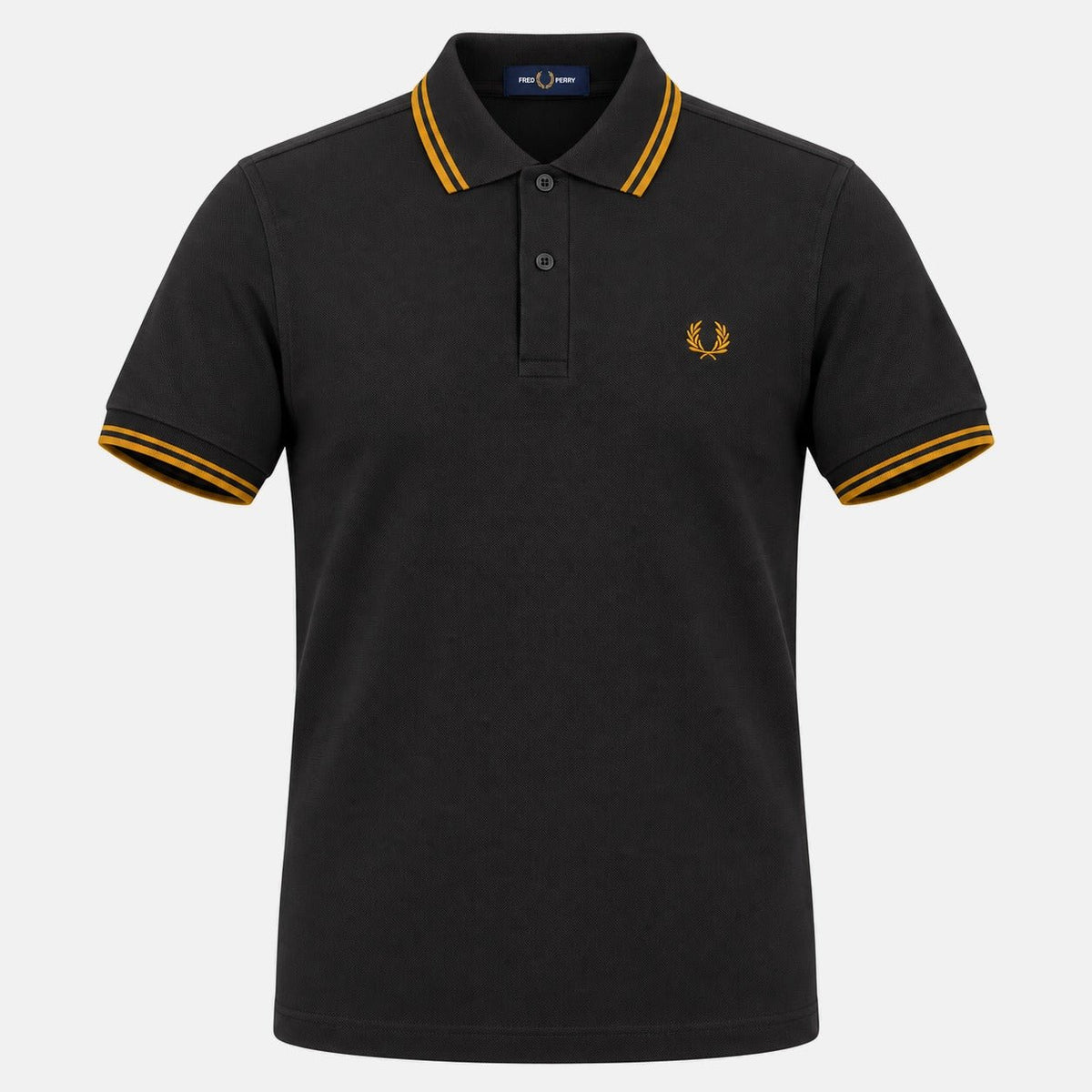 Fred Perry Twin Tipped Polo Shirt Anchor Grey/Golden | Northern Threads Designer Menswear