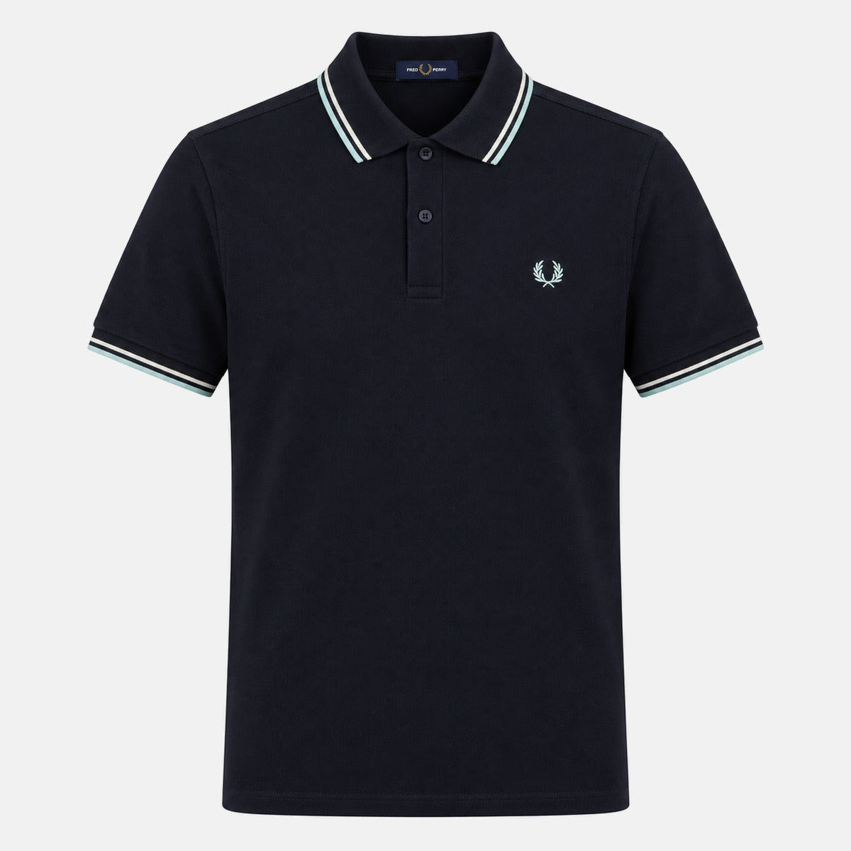 Fred Perry Twin Tipped Polo Shirt Navy/Ecru/Silver Blue | Northern Threads Designer Menswear
