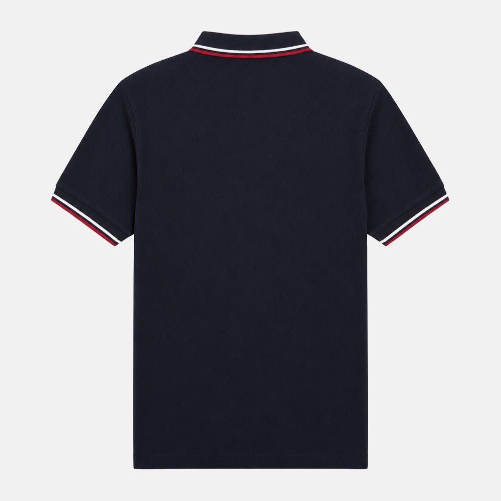 Fred Perry Twin Tipped Polo Shirt Navy/Snow White/Burnt Red | Northern Threads Designer Menswear