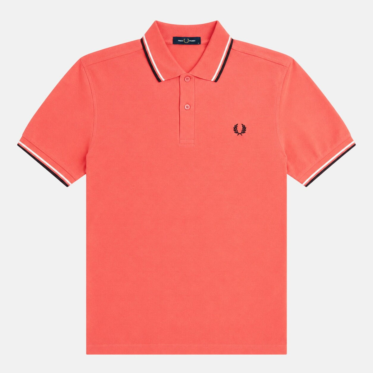 Fred Perry Twin Tipped Polo Shirt Strawberry Cream/Ecru/Black | Northern Threads Designer Menswear