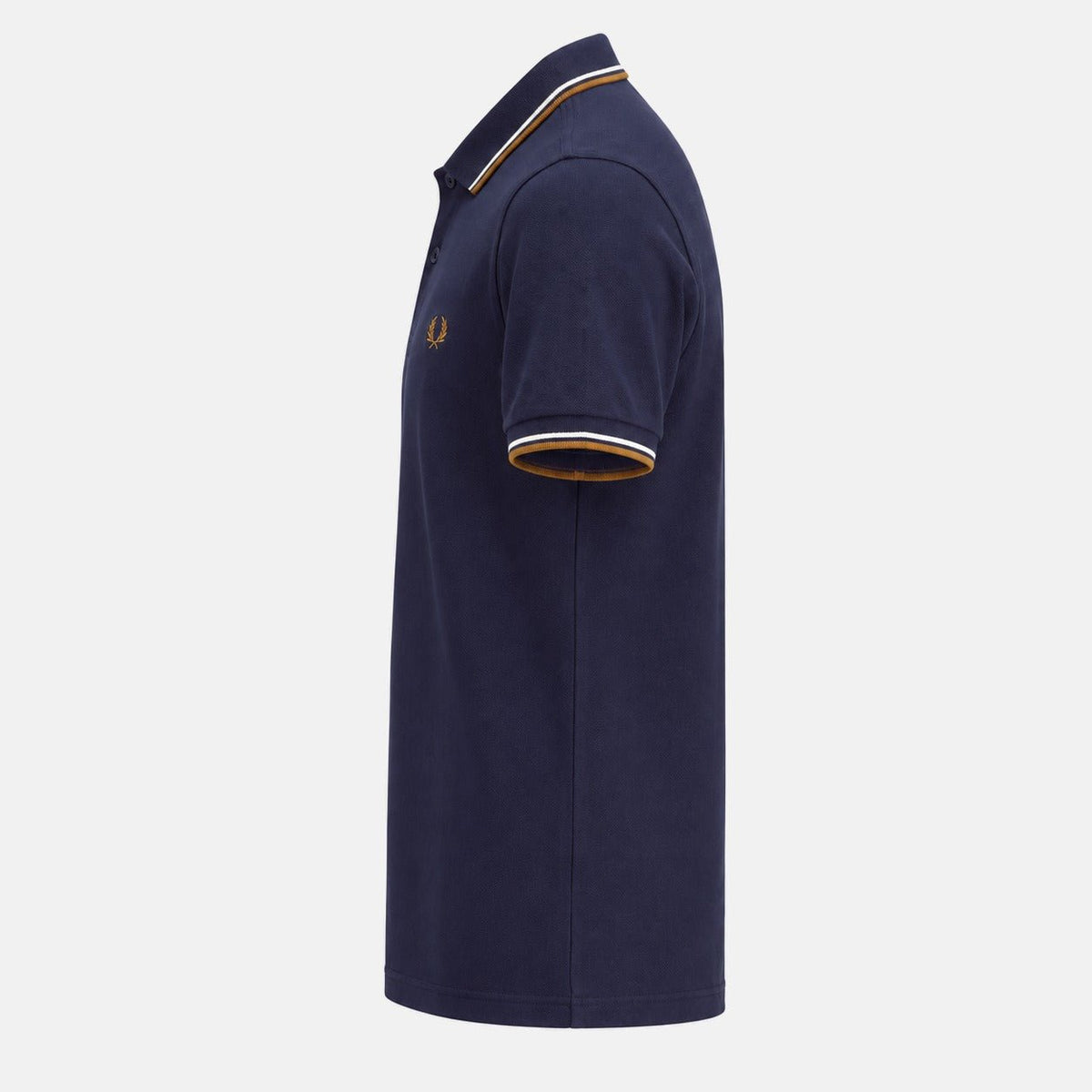 Fred Perry Twin Tipped Polo Shirt Twilight Navy/Snow White/Dark Caramel | Northern Threads Designer Menswear