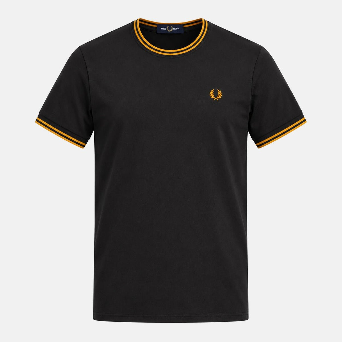 Fred Perry Twin Tipped T-Shirt Anchor Grey/Golden | Northern Threads Designer Menswear