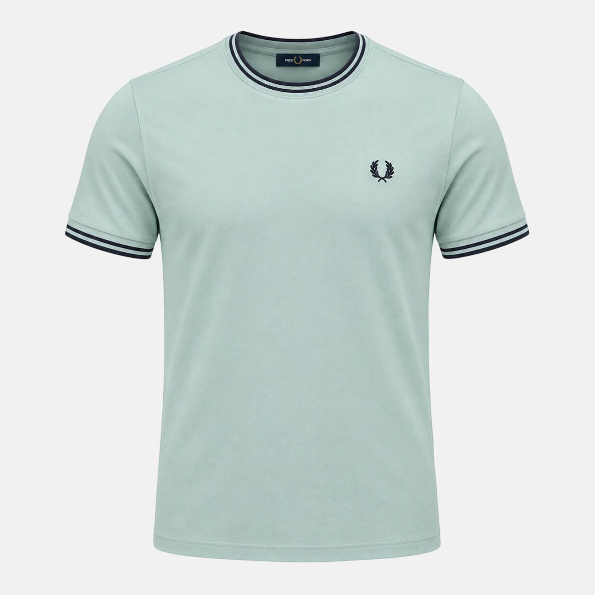 Fred Perry Twin Tipped T-Shirt Silver Blue/Dark Airforce/Dark Airforce | Northern Threads Designer Menswear