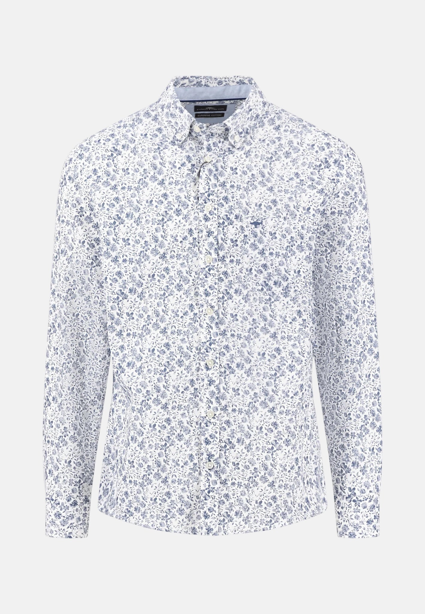 Fynch - Hatton All - Over Floral Print Button Down Shirt Horizon - 16036110-655-M - northern threads uk