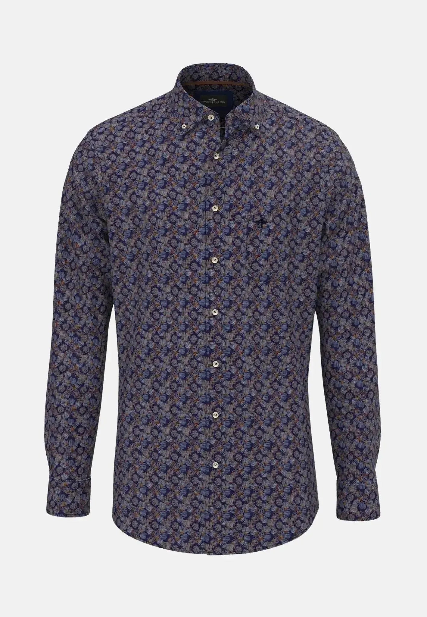 Fynch - Hatton Allover Modern Print Shirt Hazel - 14108060-804-S - northern threads uk