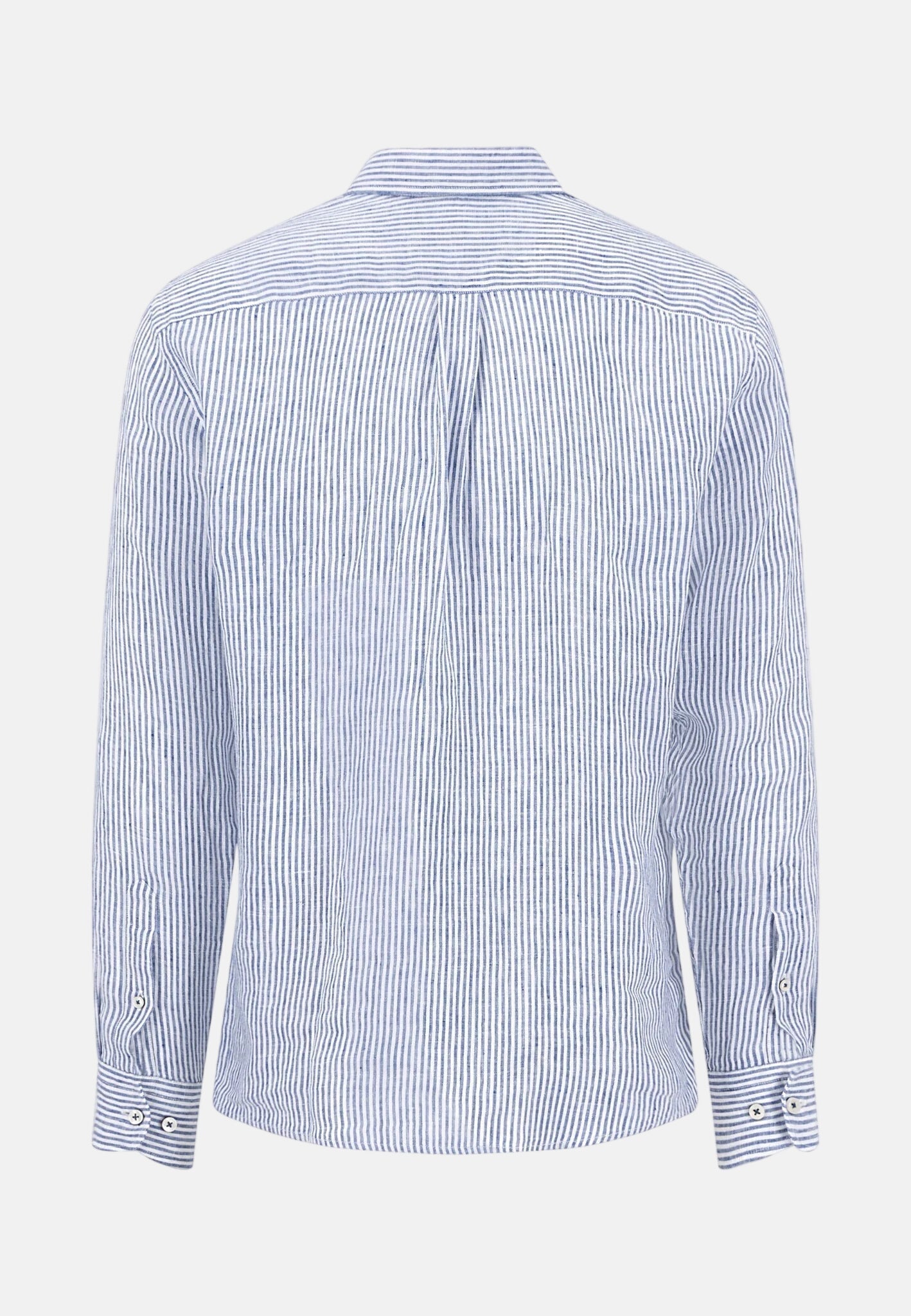 Fynch - Hatton Bengal Stripe Pure Linen Button Down Shirt Harbour Blue - northern threads