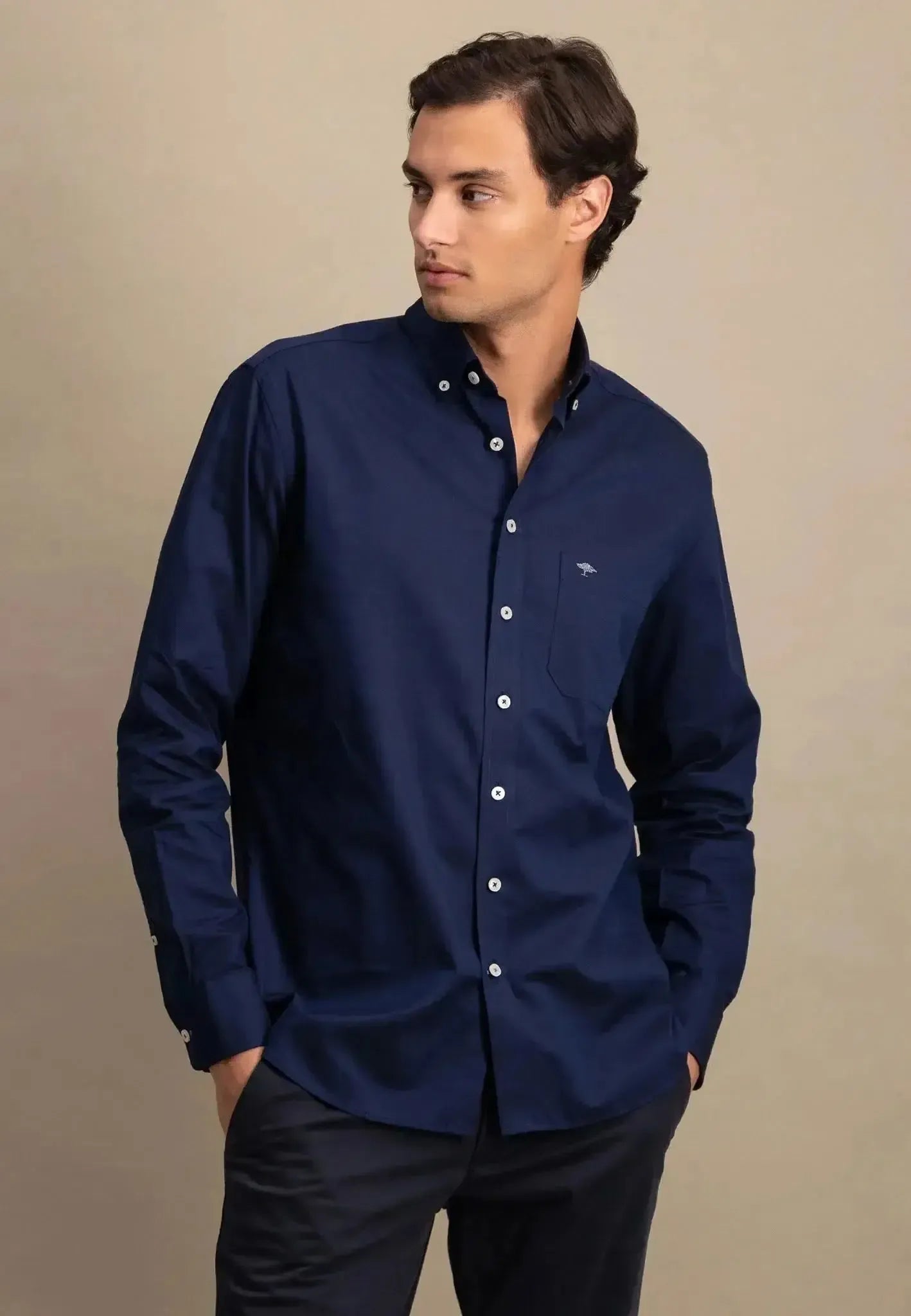 Fynch - Hatton Button Down Oxford Shirt Navy - 10005500-5540-S - northern threads uk