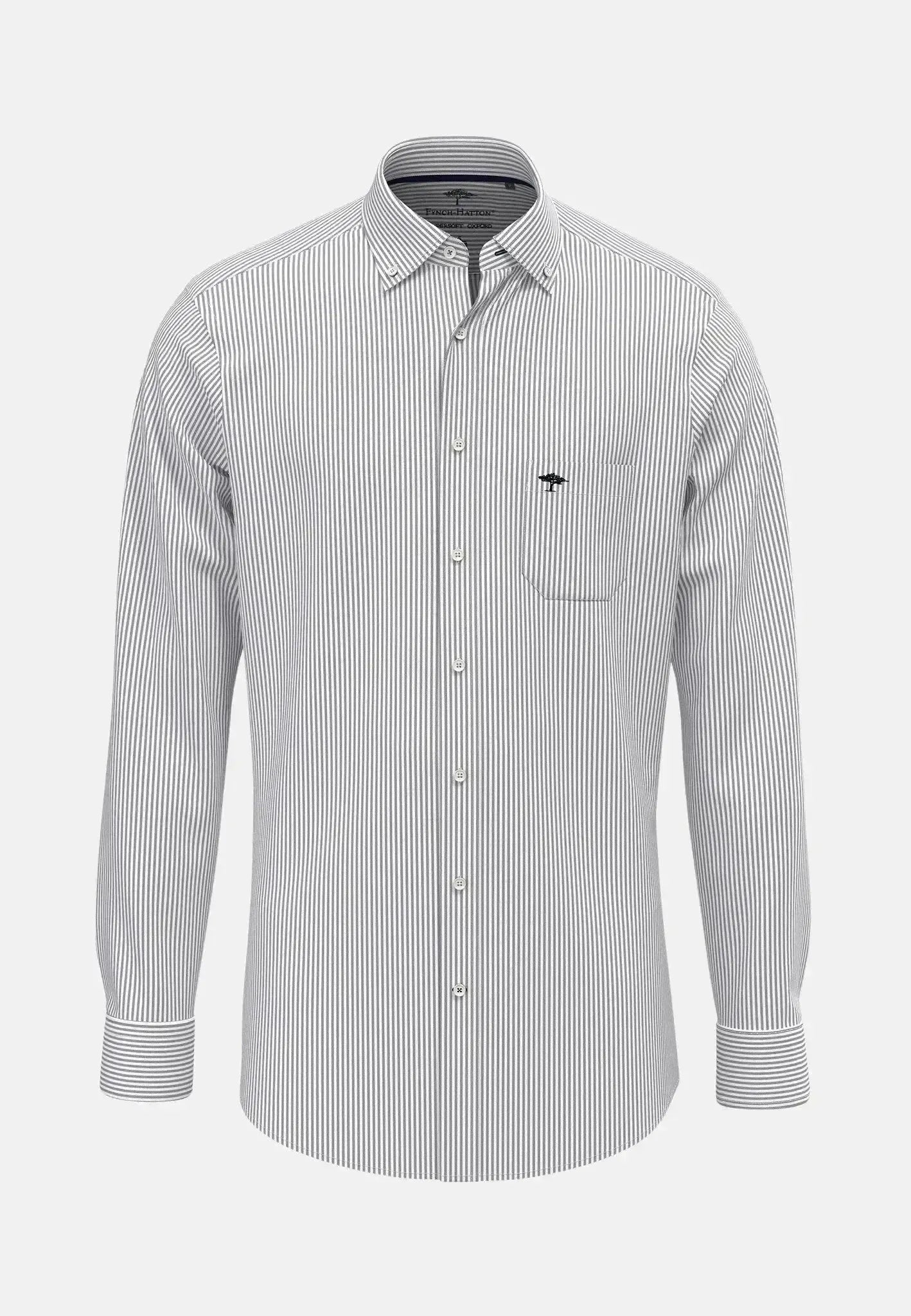 Fynch - Hatton Button Down Oxford Shirt Navy Stripe - 10005500-5570-S - northern threads uk