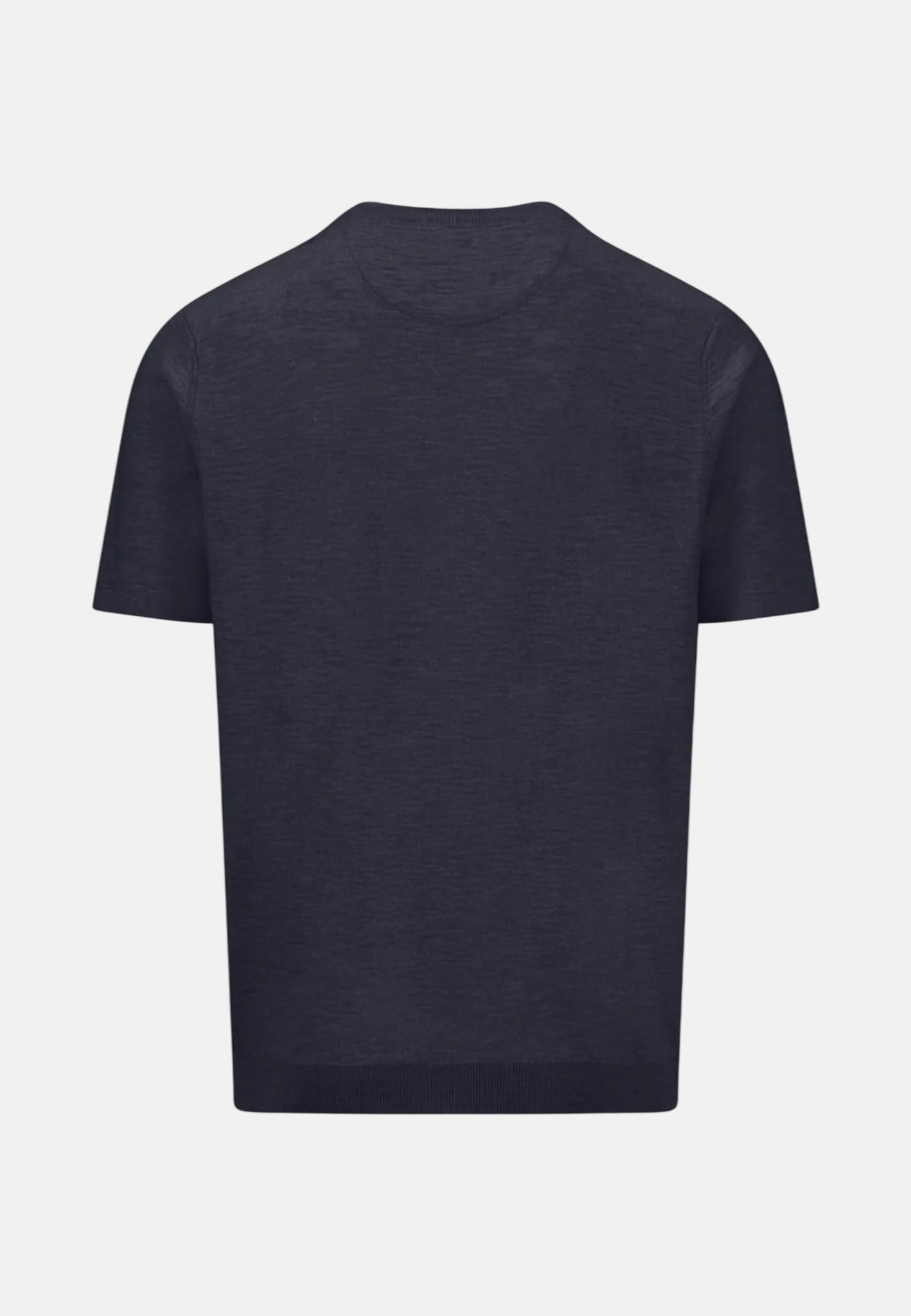Fynch - Hatton Cotton Linen Fine Knit T-Shirt Navy - northern threads